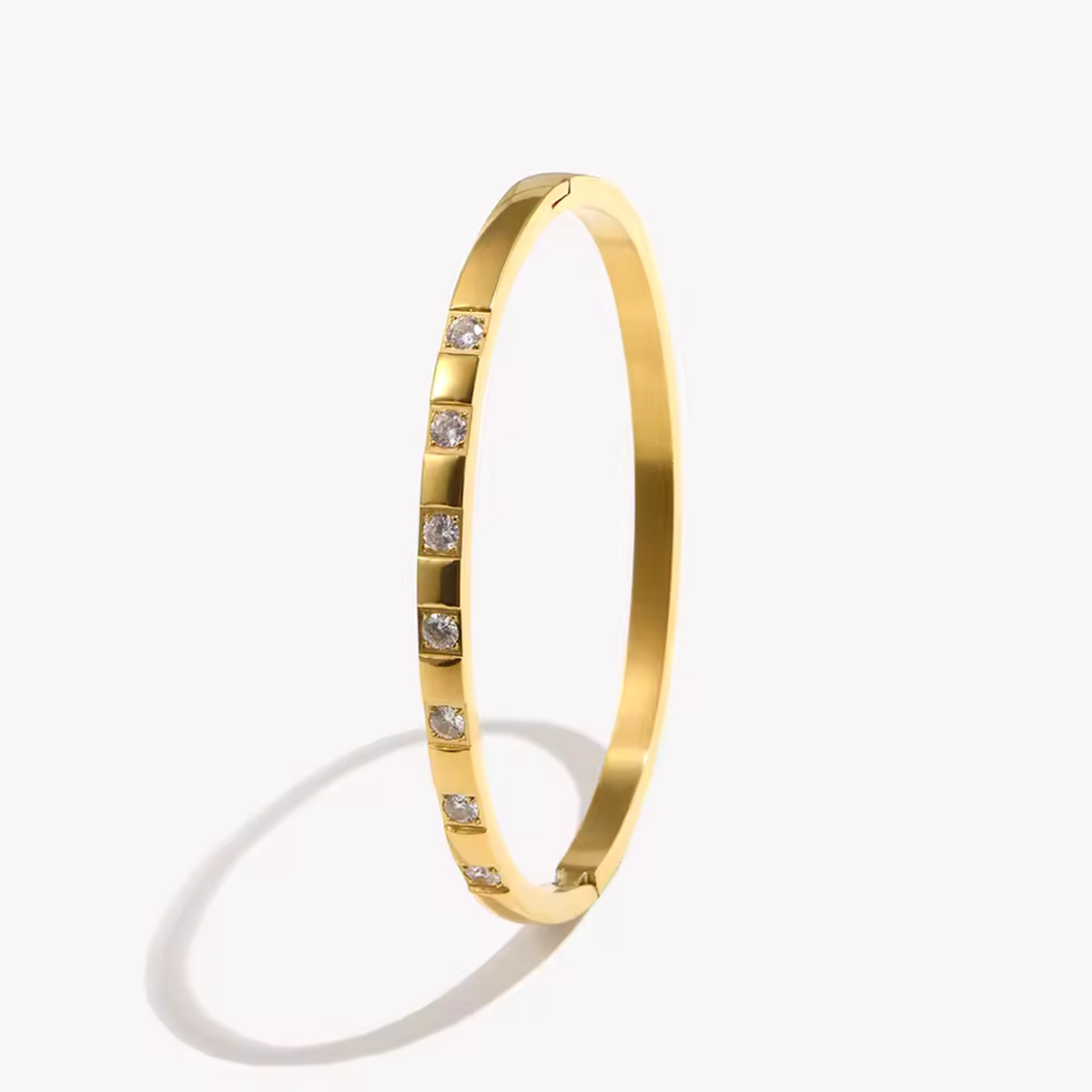 Cyra Baguette Bangle on white — TAIA Jewellery