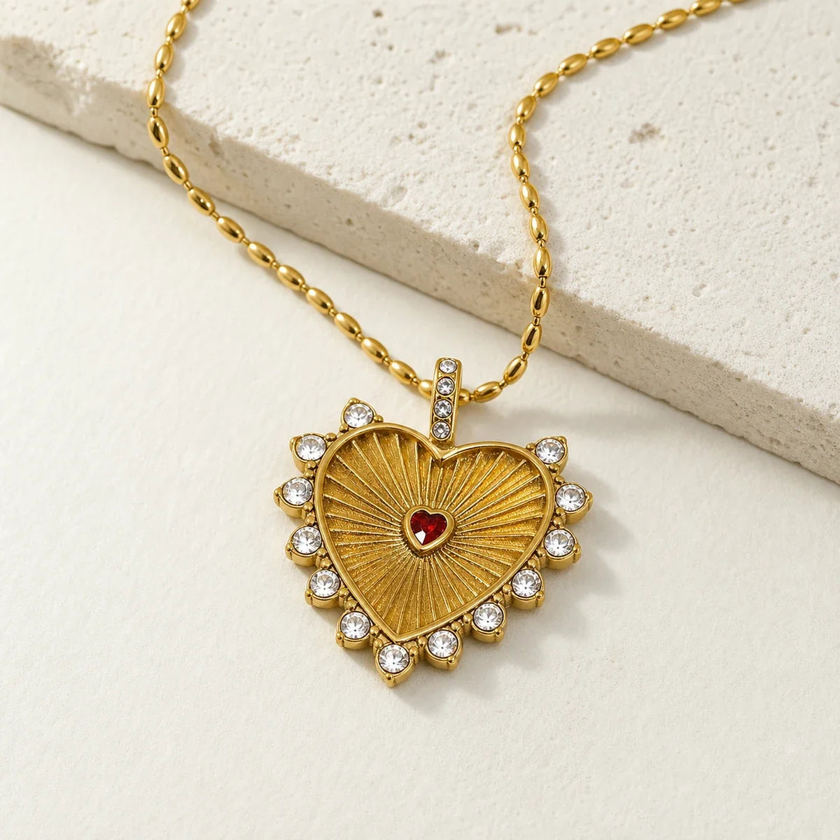 Sacred Heart Necklace editorial — TAIA Jewellery