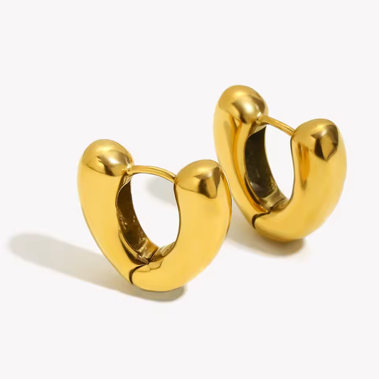 Elara Heart Hoop Earrings on white — TAIA Jewellery