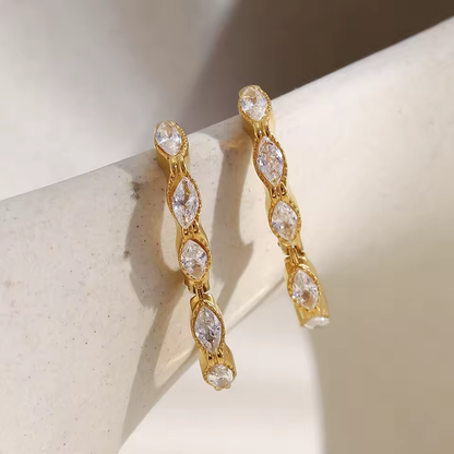 Maïa Marquise Huggies on white — TAIA Jewellery