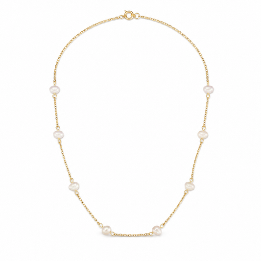 Maribel Baroque Pearl Necklace on a pure white background