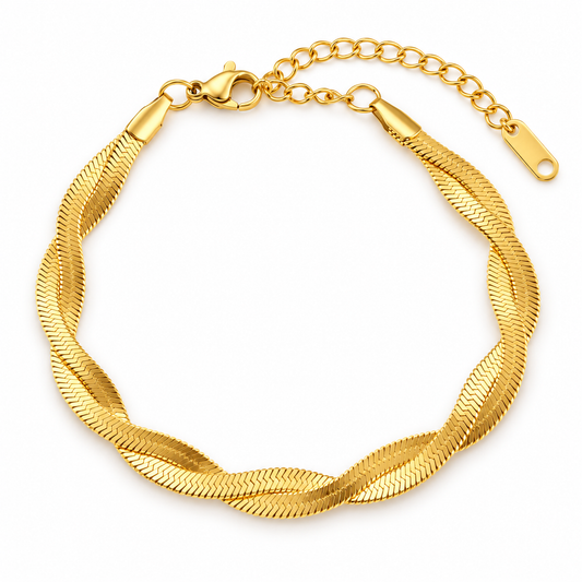 Meline Twist Bracelet on white — TAIA Jewellery