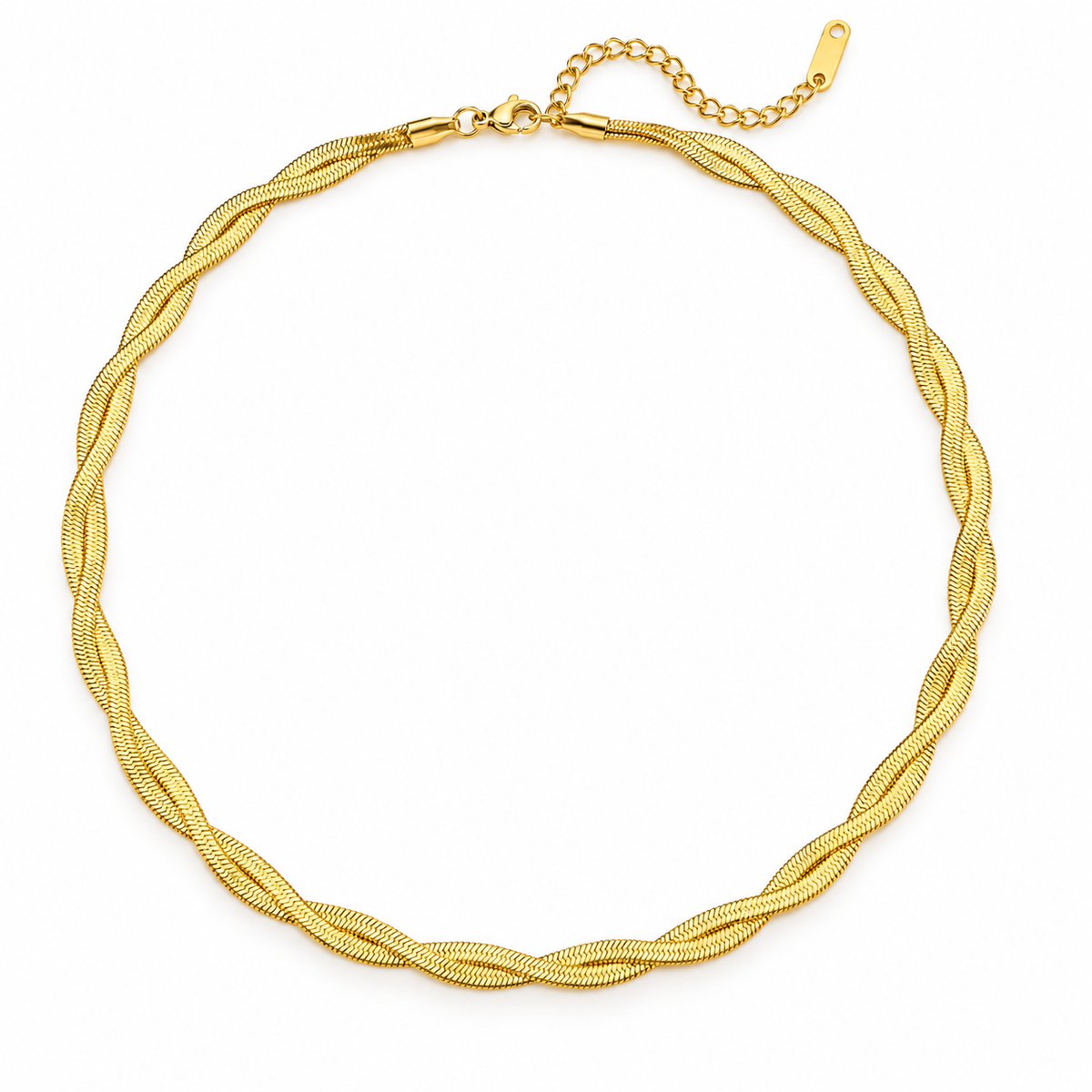 Meline Twist Necklace on white — TAIA Jewellery