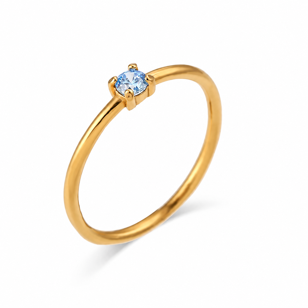 Céline Birthstone Ring — March stone in gold