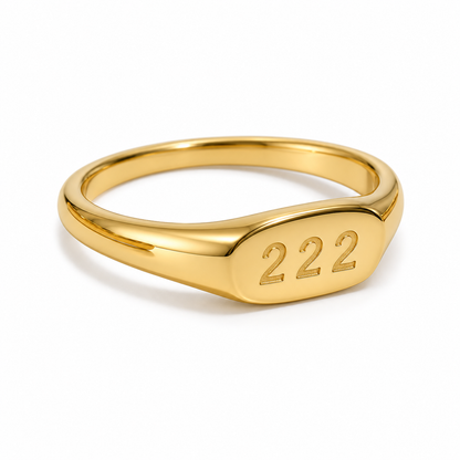 Étoile Angel Number Ring — 222 in gold