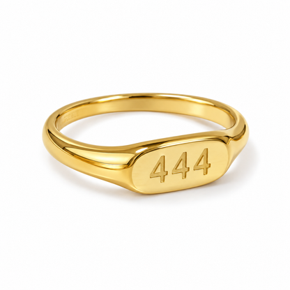 Étoile Angel Number Ring — 444 in gold