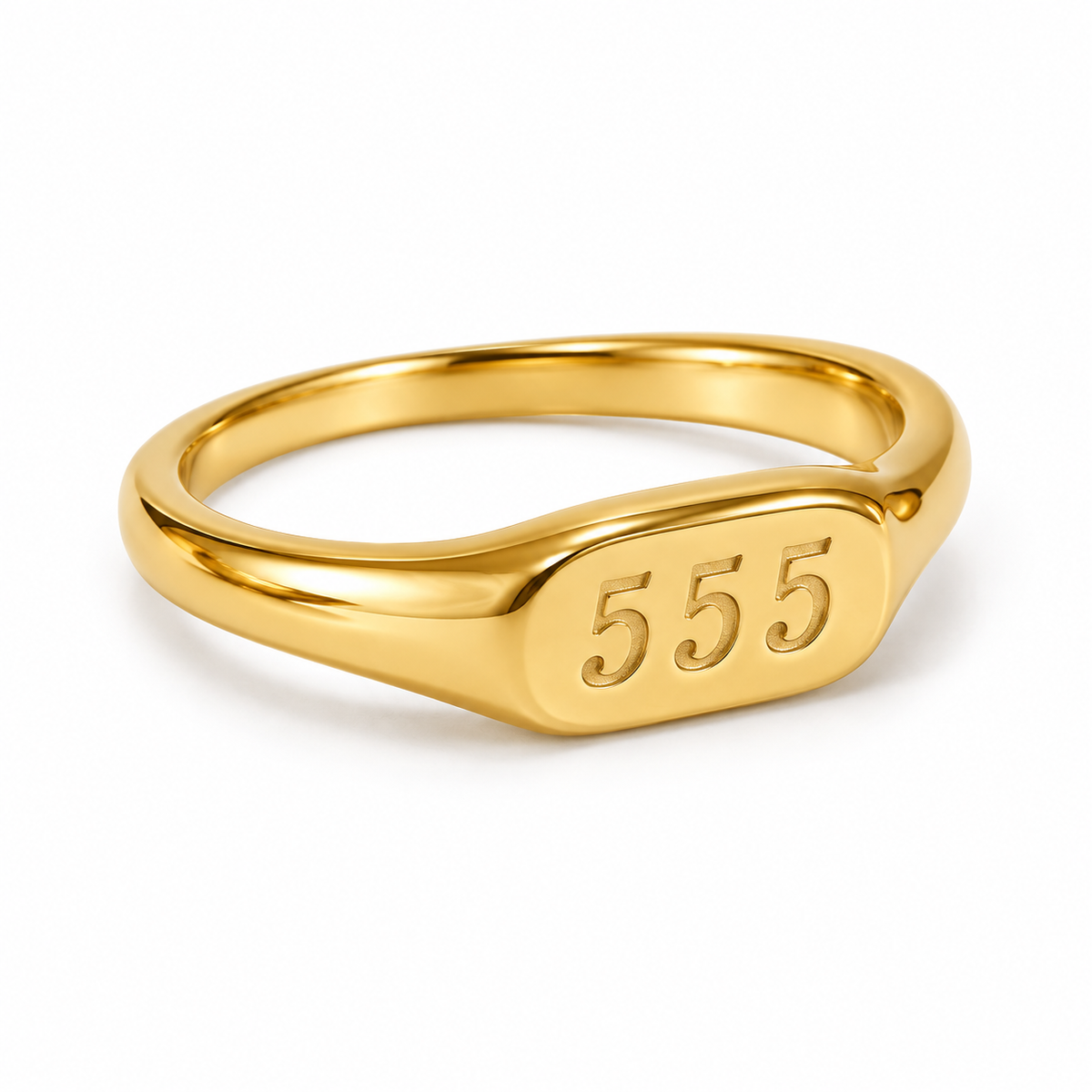Étoile Angel Number Ring — 555 in gold