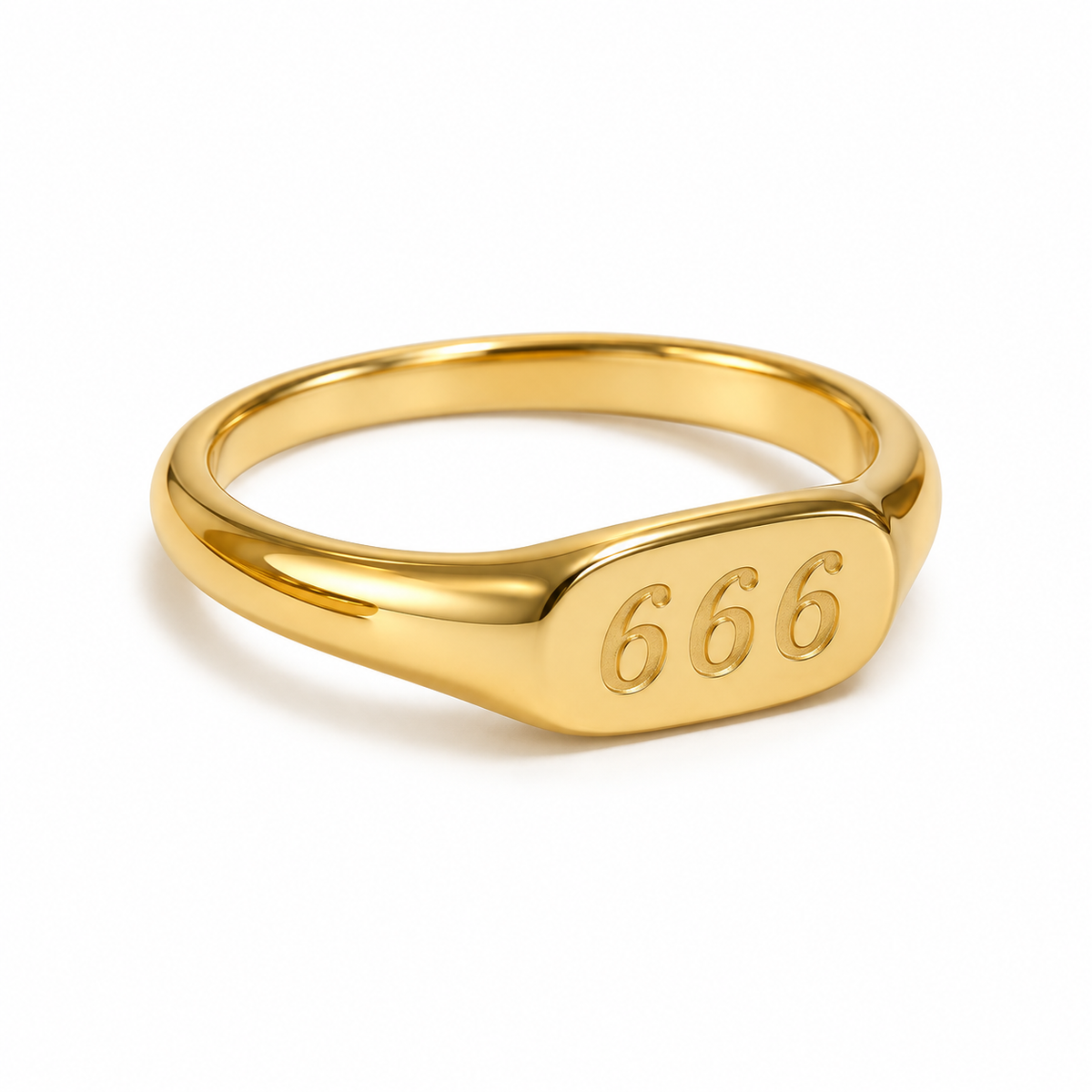 Étoile Angel Number Ring — 666 in gold