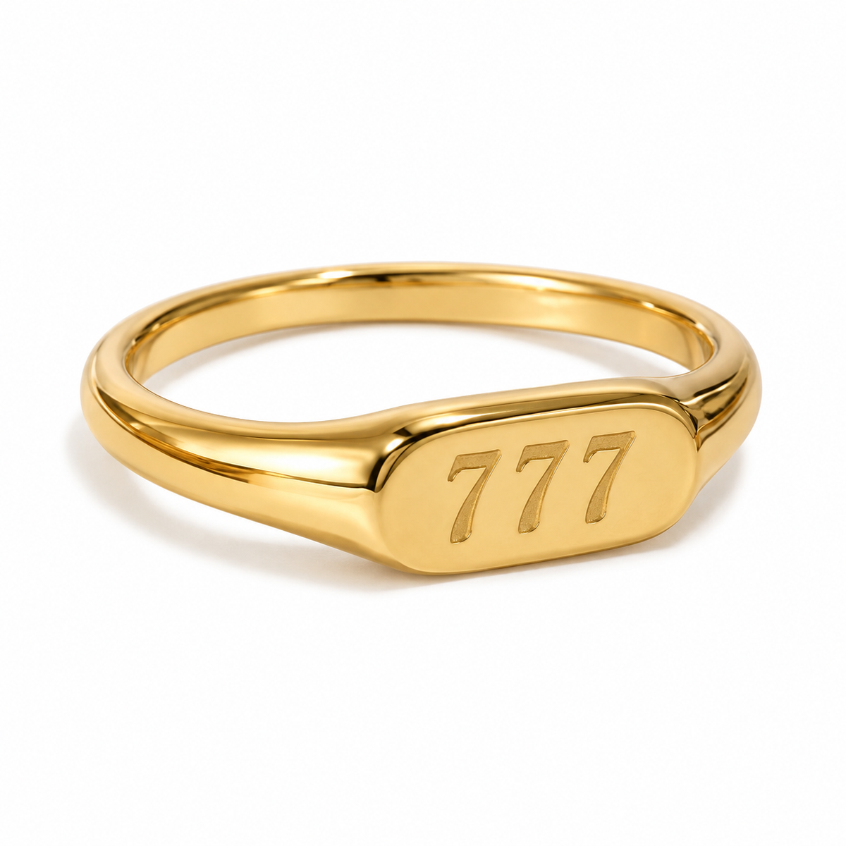 Étoile Angel Number Ring — 777 in gold