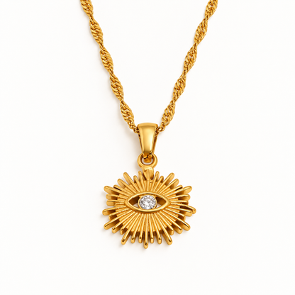 Étoile Eye Necklace front view on a warm white background
