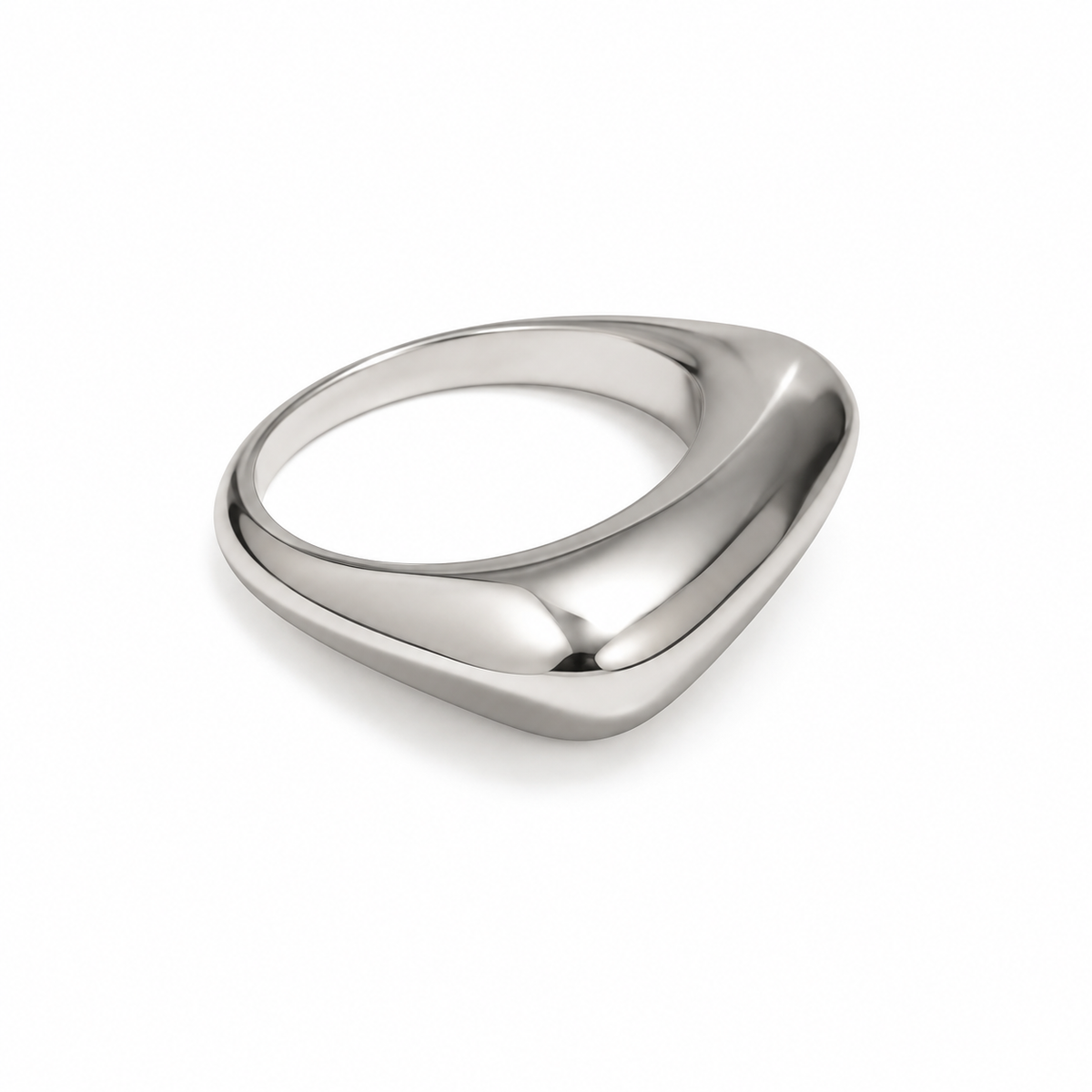 Maëlle Sculpted Square Ring — Silver