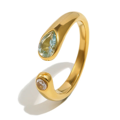 Mirelle Duo Zircon Ring in Blue and Clear — TAIA Jewellery