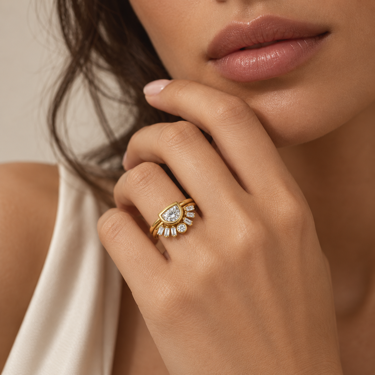 Apolline Sunburst Zircon Ring