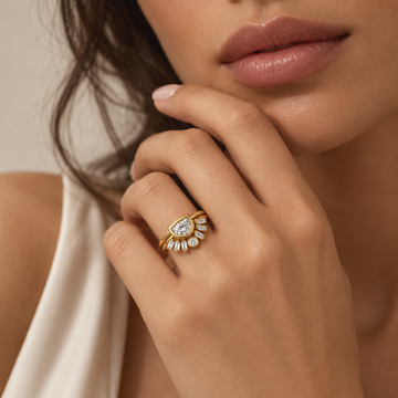 Apolline Sunburst Zircon Ring