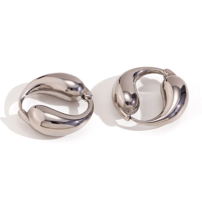 Noémie Double Drop Hoops in silver — TAIA Jewellery