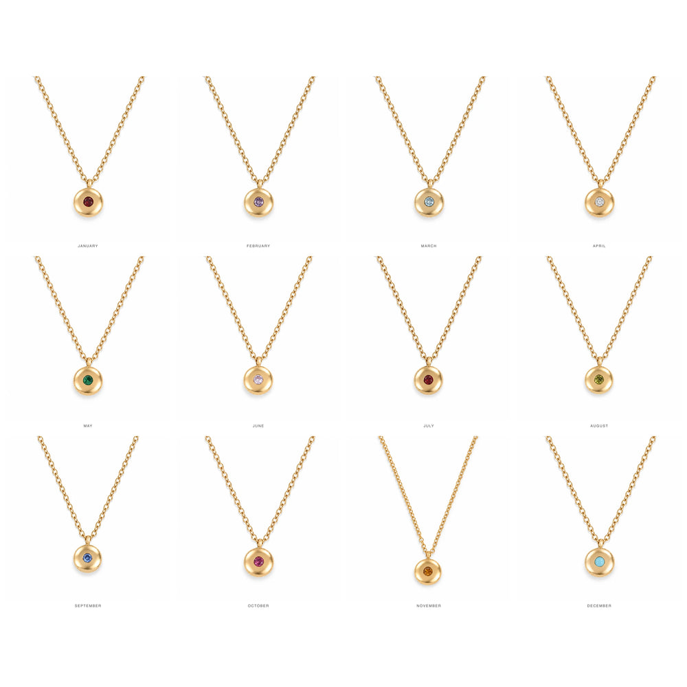 Ruth Birthstone Necklace – all 12 birth months, January to December