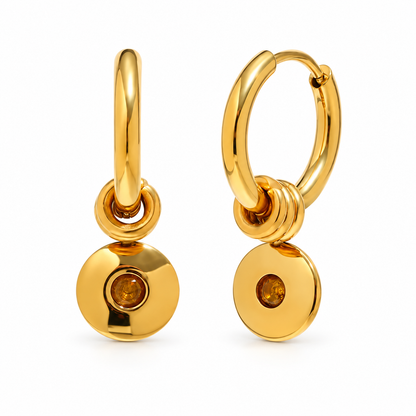 Ruth Birthstone Earrings with November stone in gold — TAIA Jewellery