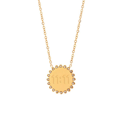Soleil Sunflower Necklace — Clear stones in gold