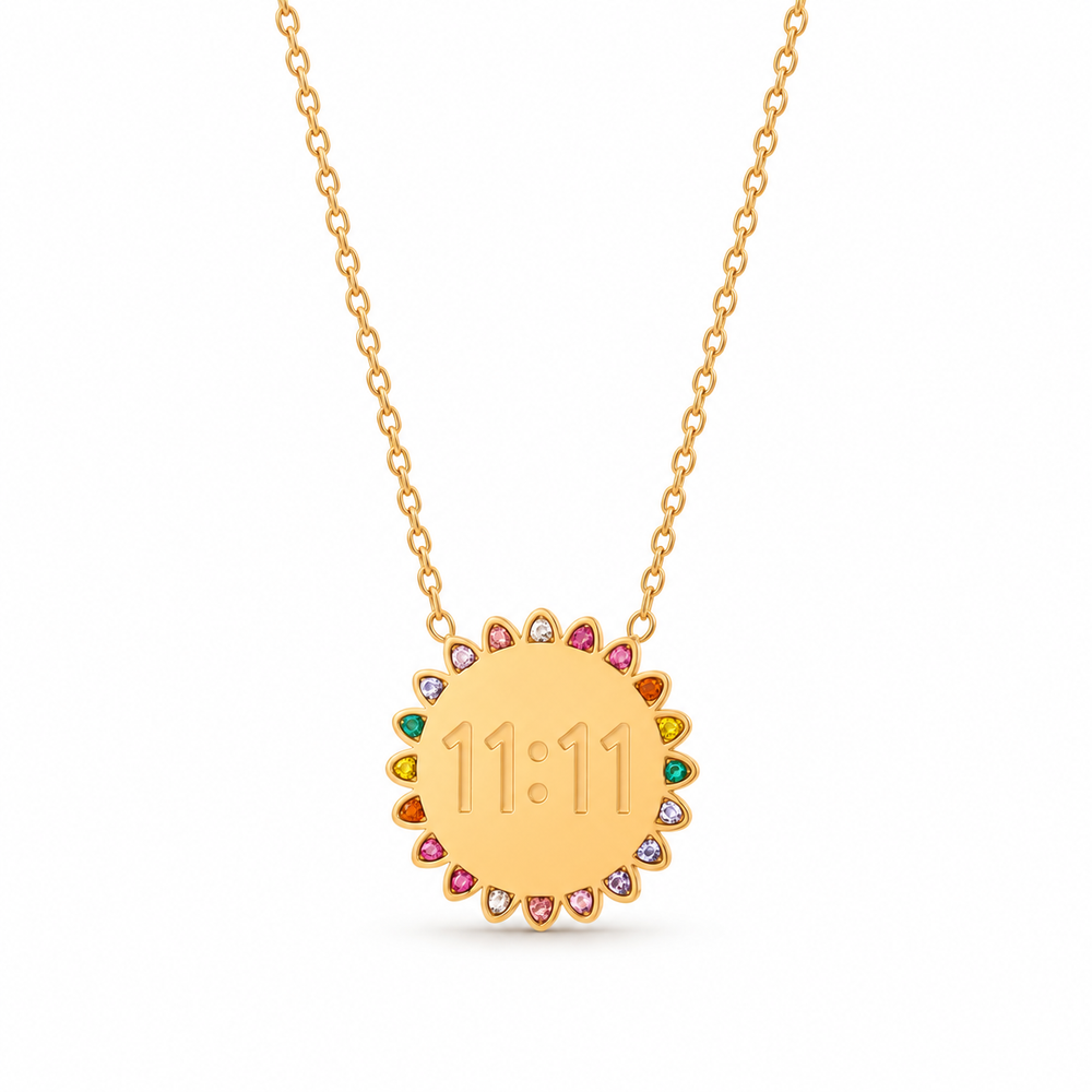Soleil Sunflower Necklace — Colorful stones in gold