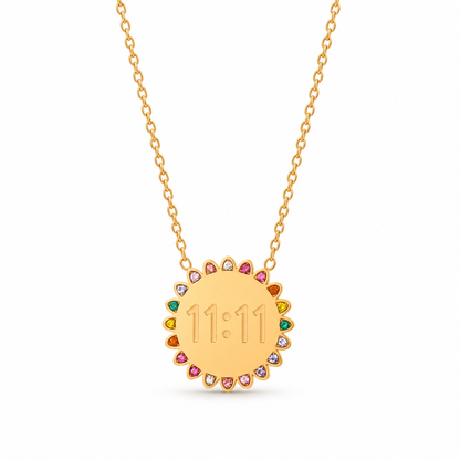 Soleil Sunflower Necklace — Colorful stones in gold