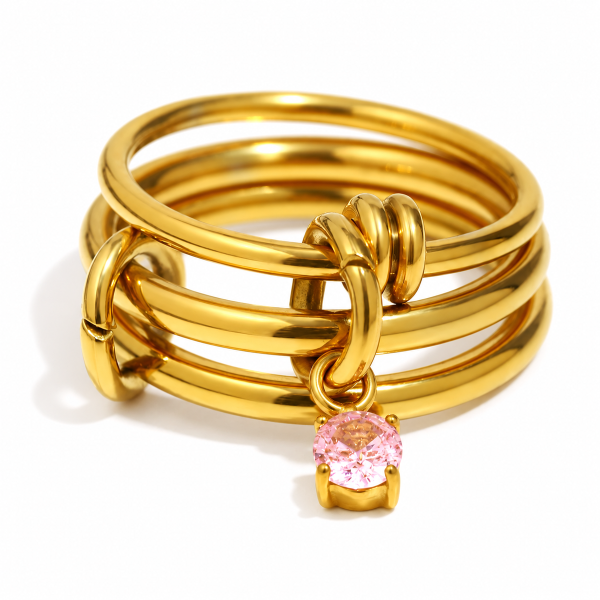 Soline Birthstone Ring — April birthstone on white — TAIA Jewellery