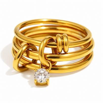 Soline Birthstone Ring — August birthstone on white — TAIA Jewellery