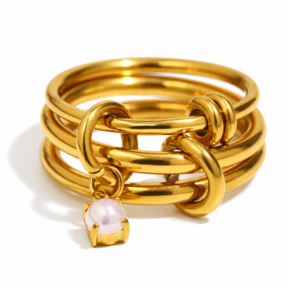 Soline Birthstone Ring — December birthstone on white — TAIA Jewellery