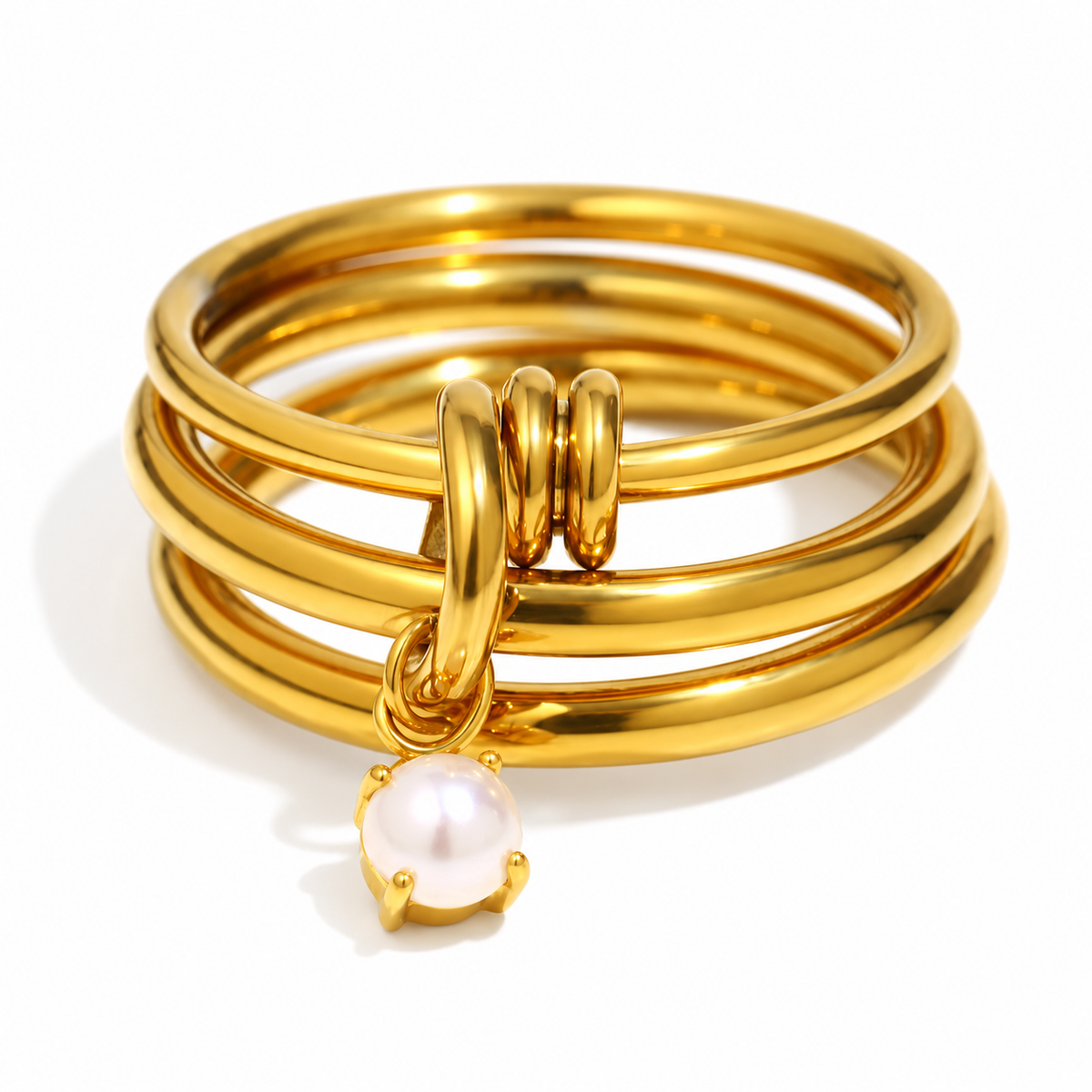 Soline Birthstone Ring — February birthstone on white — TAIA Jewellery