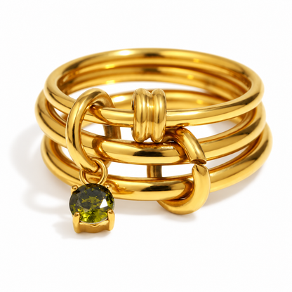 Soline Birthstone Ring — January birthstone on white — TAIA Jewellery