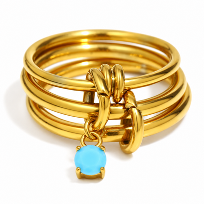 Soline Birthstone Ring — July birthstone on white — TAIA Jewellery
