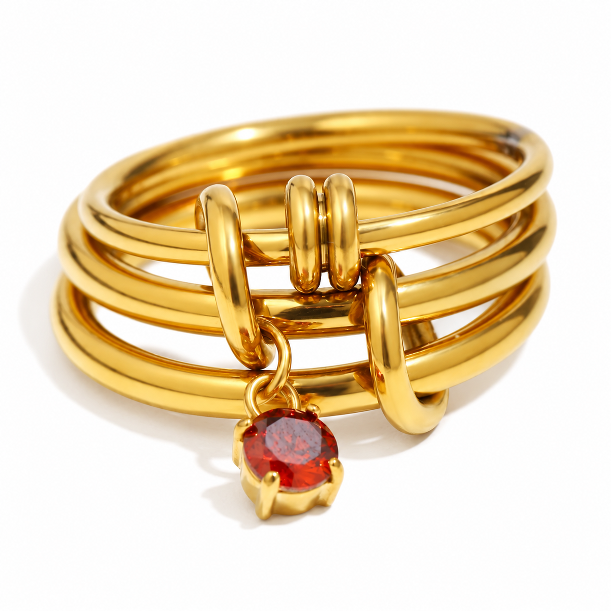 Soline Birthstone Ring — May birthstone on white — TAIA Jewellery