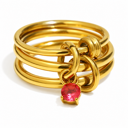 Soline Birthstone Ring — October birthstone on white — TAIA Jewellery