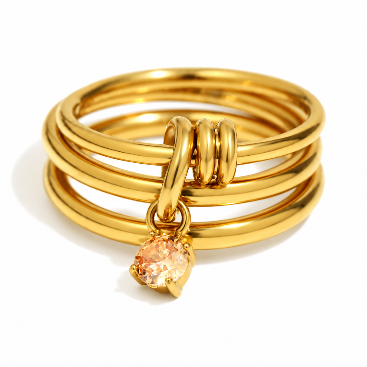 Soline Birthstone Ring — September birthstone on white — TAIA Jewellery
