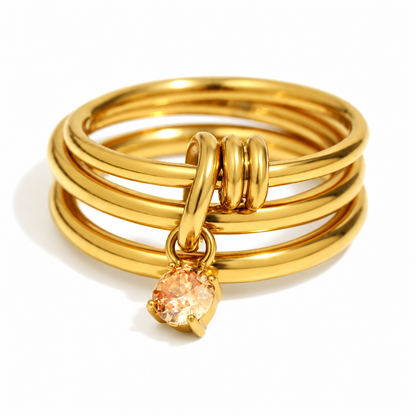 Soline Birthstone Ring — September birthstone on white — TAIA Jewellery